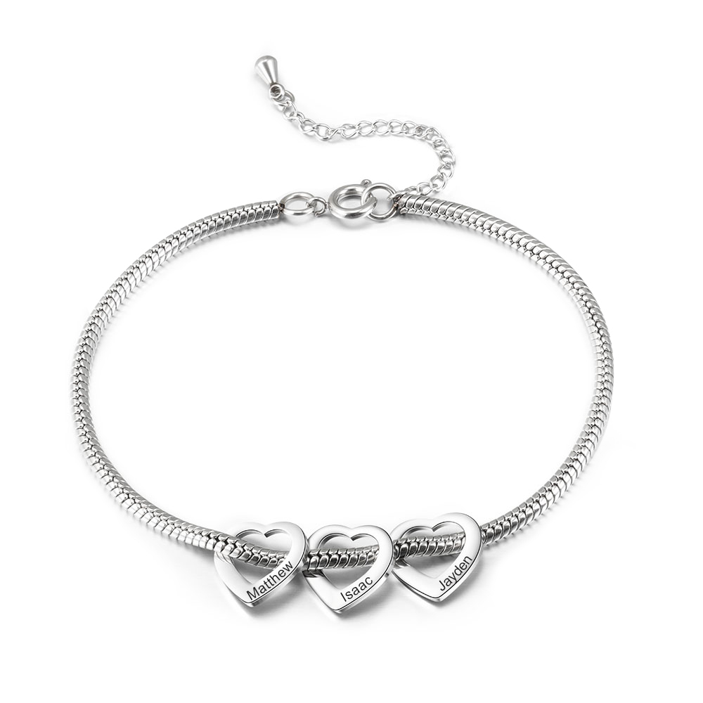 Personalised 2-5 Names Adjustable Anklet For Women