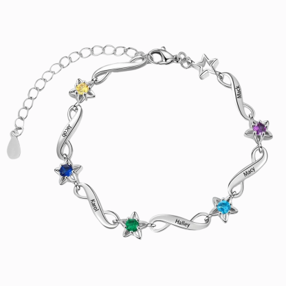 Personalised Star Bracelet With 2-7 Names For Women