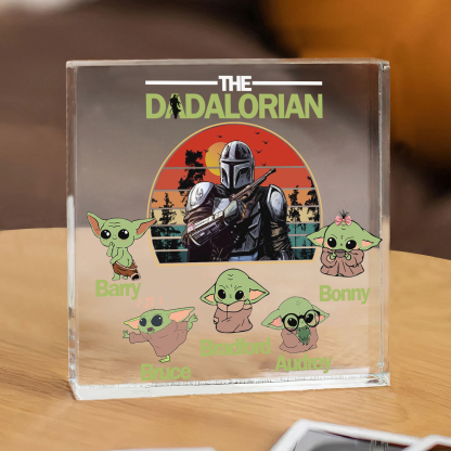 5 Names - Personalised Dadalorians Pattern Custom Name Acrylic Ornament Father's Day Gift