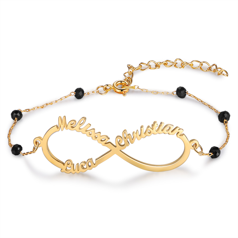 Personalised Infinity Bracelet Custom 3 Names Bracelet Gift For Women | Jessemade