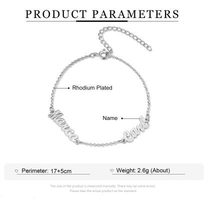 Personalised Family Name Bracelet Custom 2 Names Bracelet  Best Gift For Her