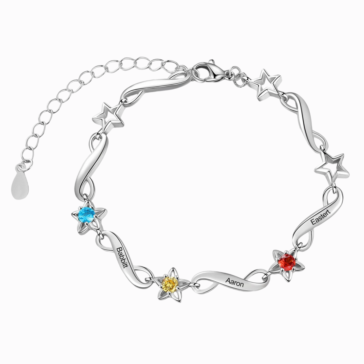 Personalised Star Bracelet With 2-7 Names For Women