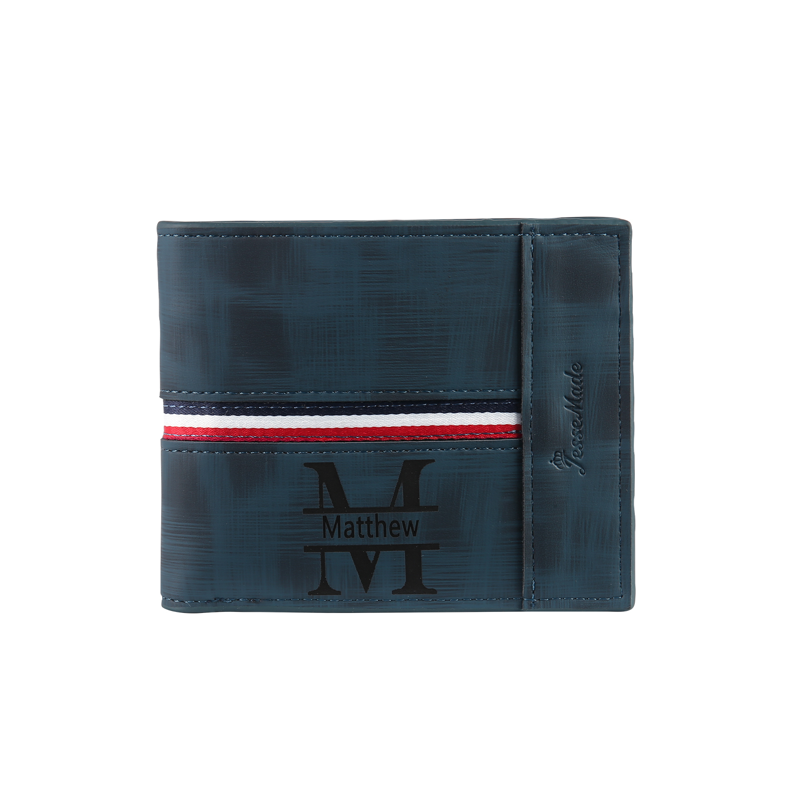 Personalised Name Leather Men's Wallet With Card Slot Engraved Letter And Photo Gift For Him