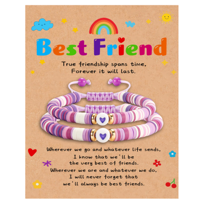 2 PCS Natural Stone Bracelets With Card Back To School Season Gift For Best Friend