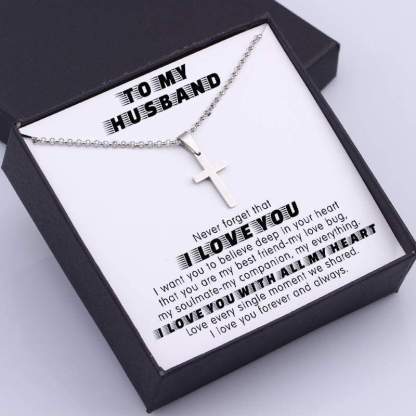 Confirmation Gift Never Forget That I Love You, Cross Necklace Gift Set Gifts For Husband
