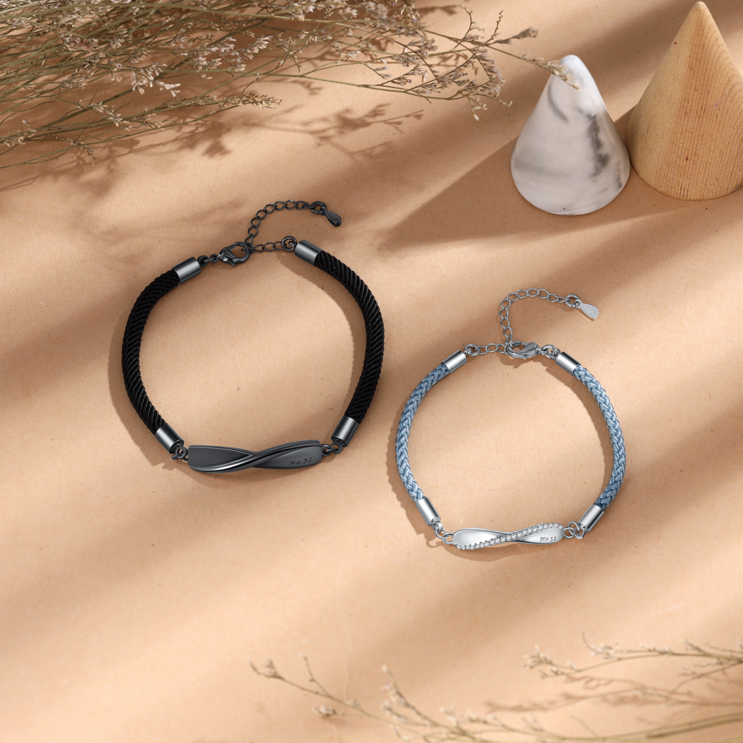 Valentine's Day Gifts Personalised Matching Braided Couple Bracelets for Couple