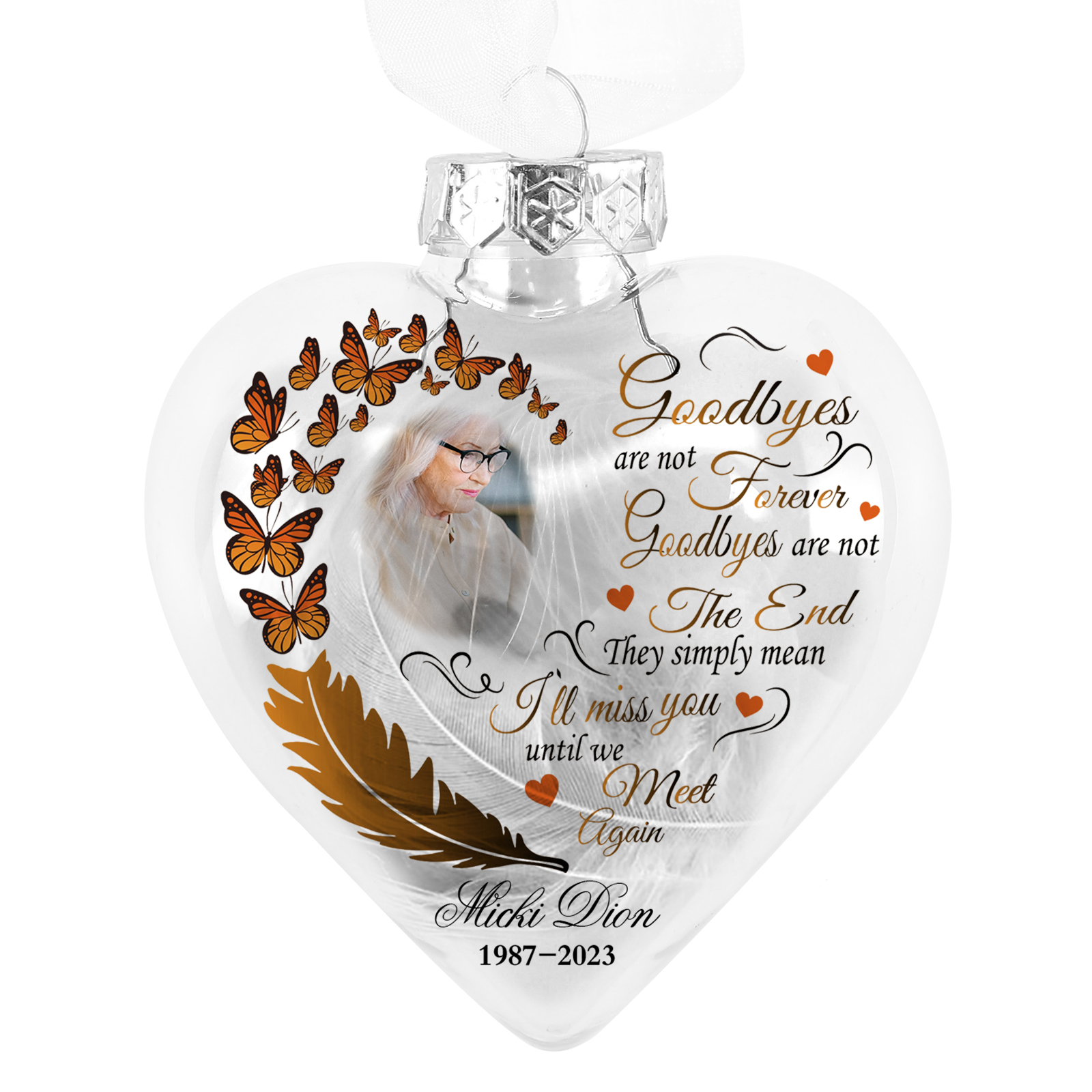 Custom Memorial Christmas Ornaments With Photo And Name To Commemorate Deceased Loved Ones Pendant