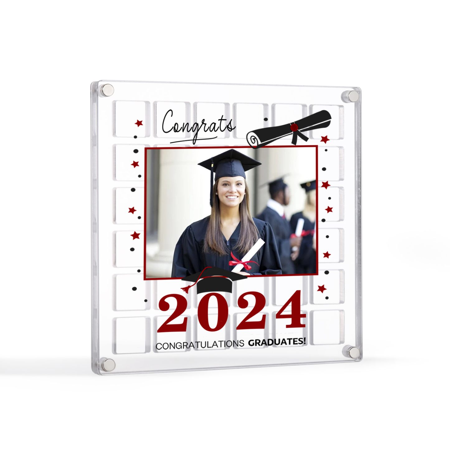 Personalised Acrylic Graduation Gift, Customized Photo、Date and Text Acrylic Ornament Gift For Her/Him