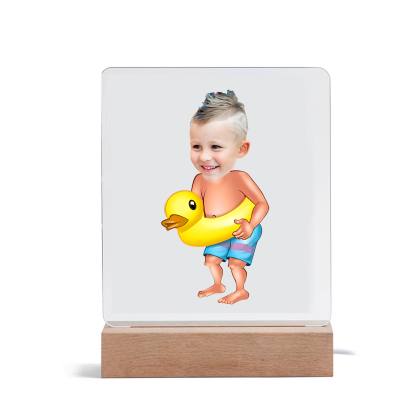 Personalised Photo Acrylic Exquisite Pattern Night Light, A Gift For Children