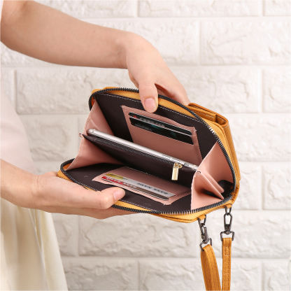 Custom Purse-Personalised Women's Leather Wallet Custom Letter & Name Mobile Phone Wallet Zipper Crossbody Bag
