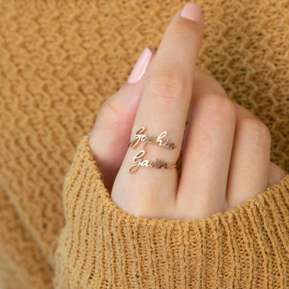 Personalized Name Ring Custom Rings with 2 Names Gifts for Mother Ring
