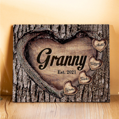 4 Names-Nan/Nana/Nanny/Grandma/Mam/Mum Personalised Name Wooden Ornament Custom Text And Date Home Decoration for Family