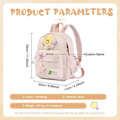 Personalised Nylon Polyester Children's Custom Name Backpack Back to School Gift