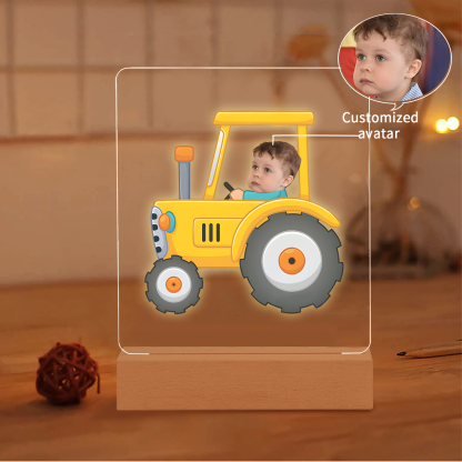 Personalised Photo Acrylic Exquisite Pattern Night Light, A Gift For Children