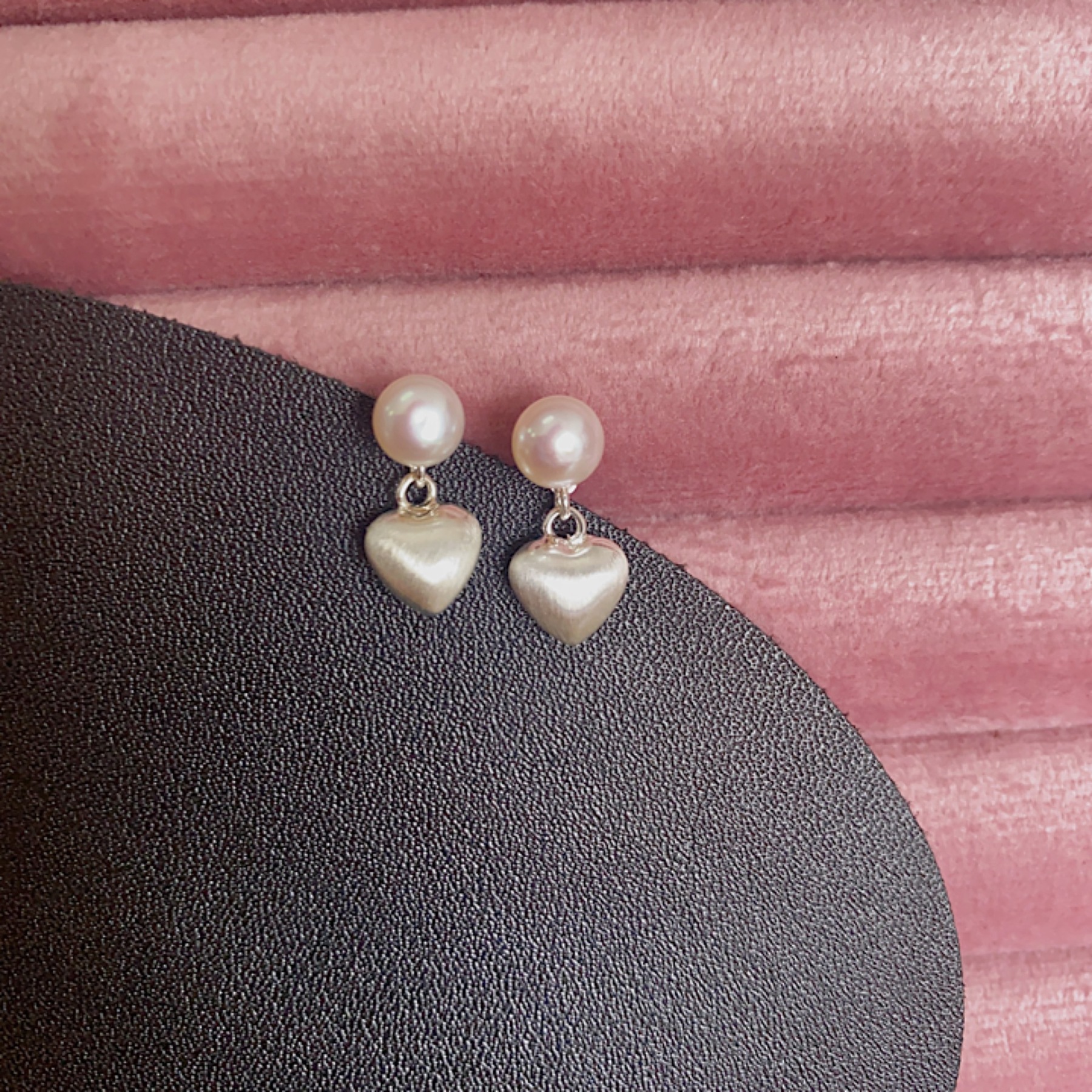 Heart and Pearl Earrings for Women