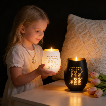 Personalised Gold-Interior Glass Candle Holder For Mum Nan Grandma