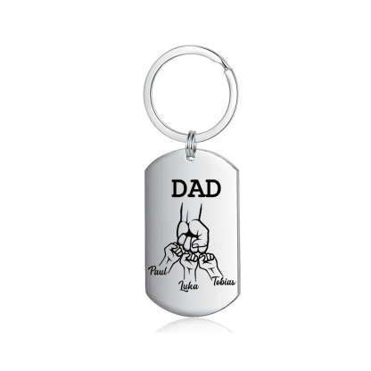 Personalised 4 Names Gift Set Custom Wallet & Bracelet & Keychain Gift Box Set Father’s Day Gifts