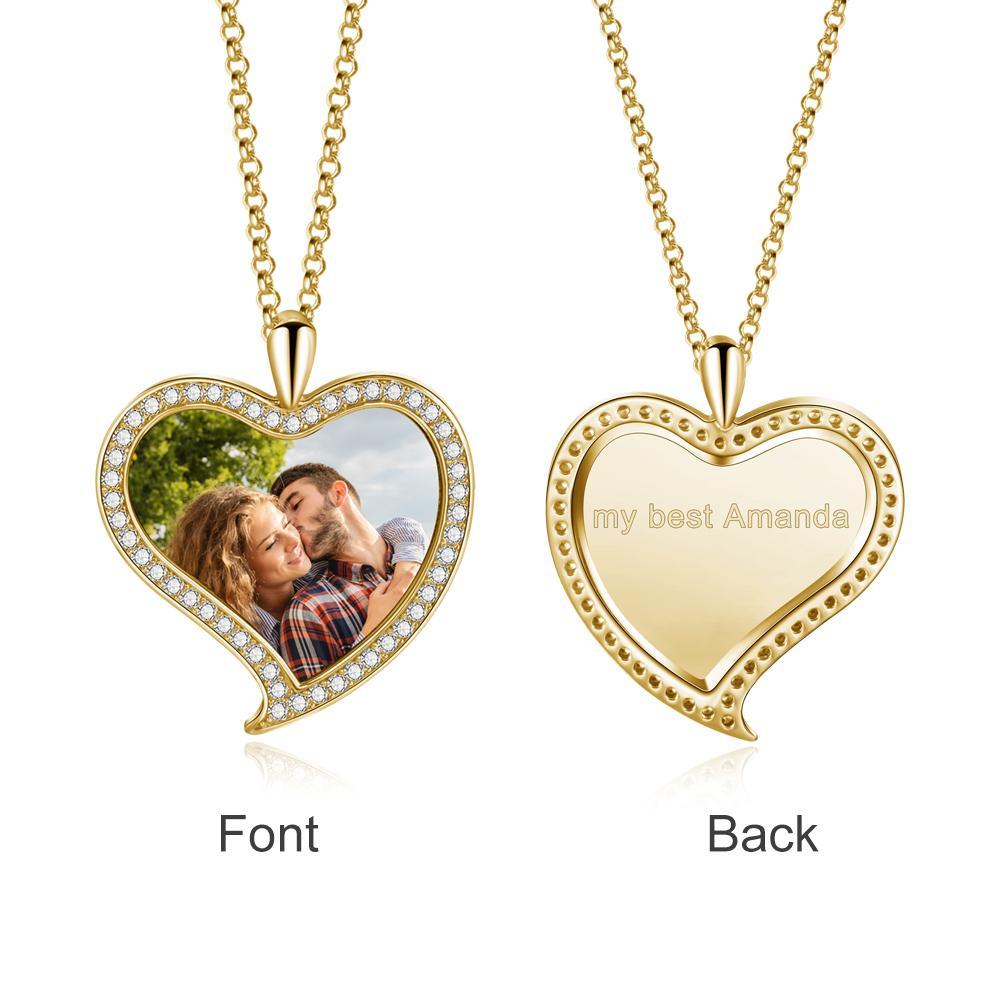 Personalised Heart Necklace Custom Photo Necklace Gifts For Her