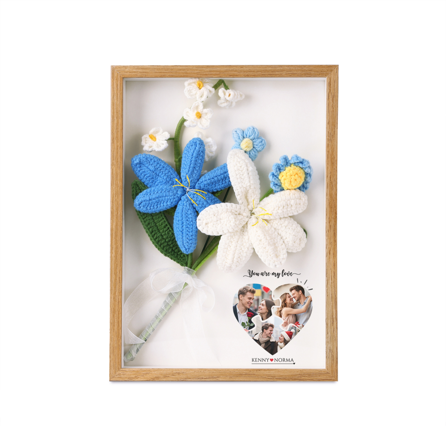 Personalised 3D Tulip Crochet Flower Photo Frame