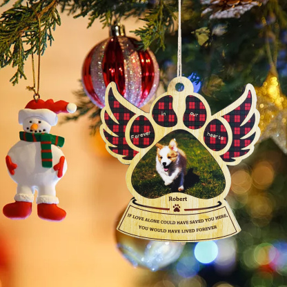 Personalized Pet Gift Custom Wooden Paw Ornament Christmas Gift For Family