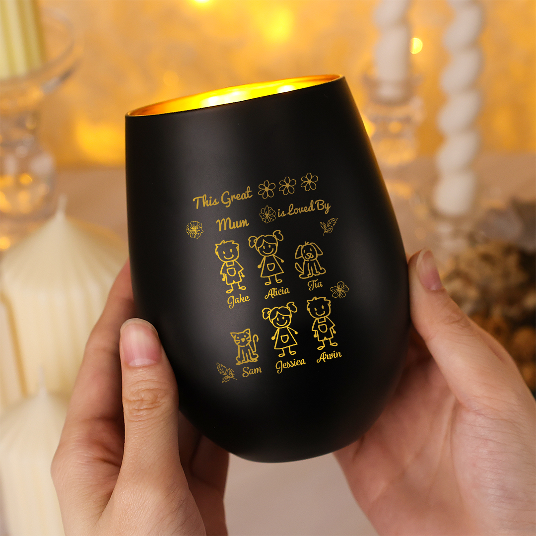 Personalised Gold-Interior Glass Candle Holder For Mum Nan Grandma