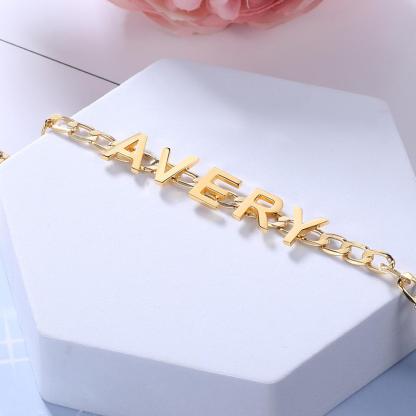 Personalised Bracelet Custom 1 Name Bracelet Gift For Women