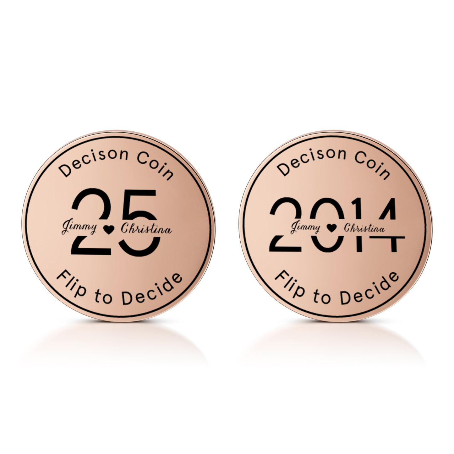 2 PCS Personalized Name Stainless Steel Anniversary Coin Custom Text And Year Special Gift