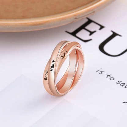 Personalised 3 Names Women's Ring