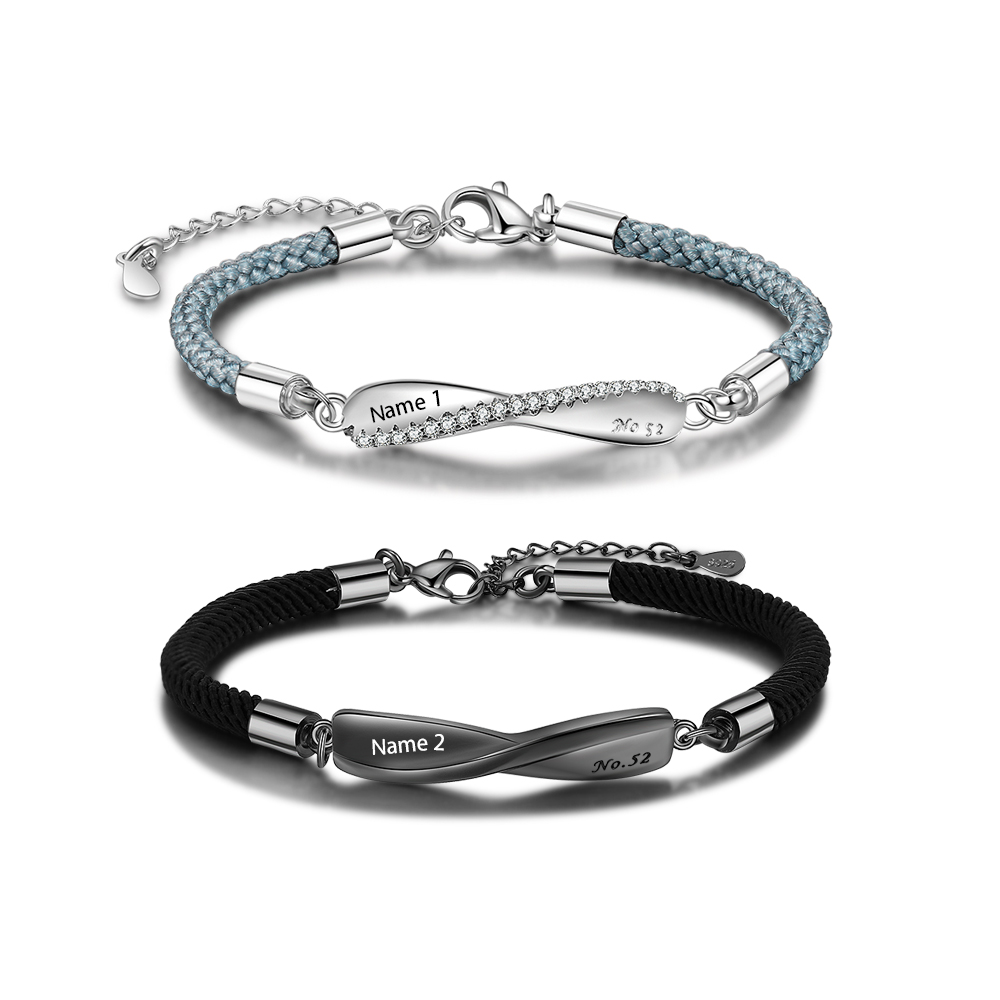 Customized Couple Bracelets Engrave Names Matching Bracelet Love Gifts