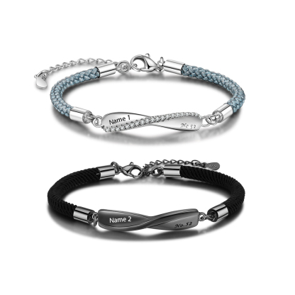 Customized Couple Bracelets Engrave Names Matching Bracelet Love Gifts