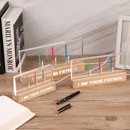 Personalised Star Wars Logo Father's Day Gift - I'm Their Dad - Table Lamp with 3 Names