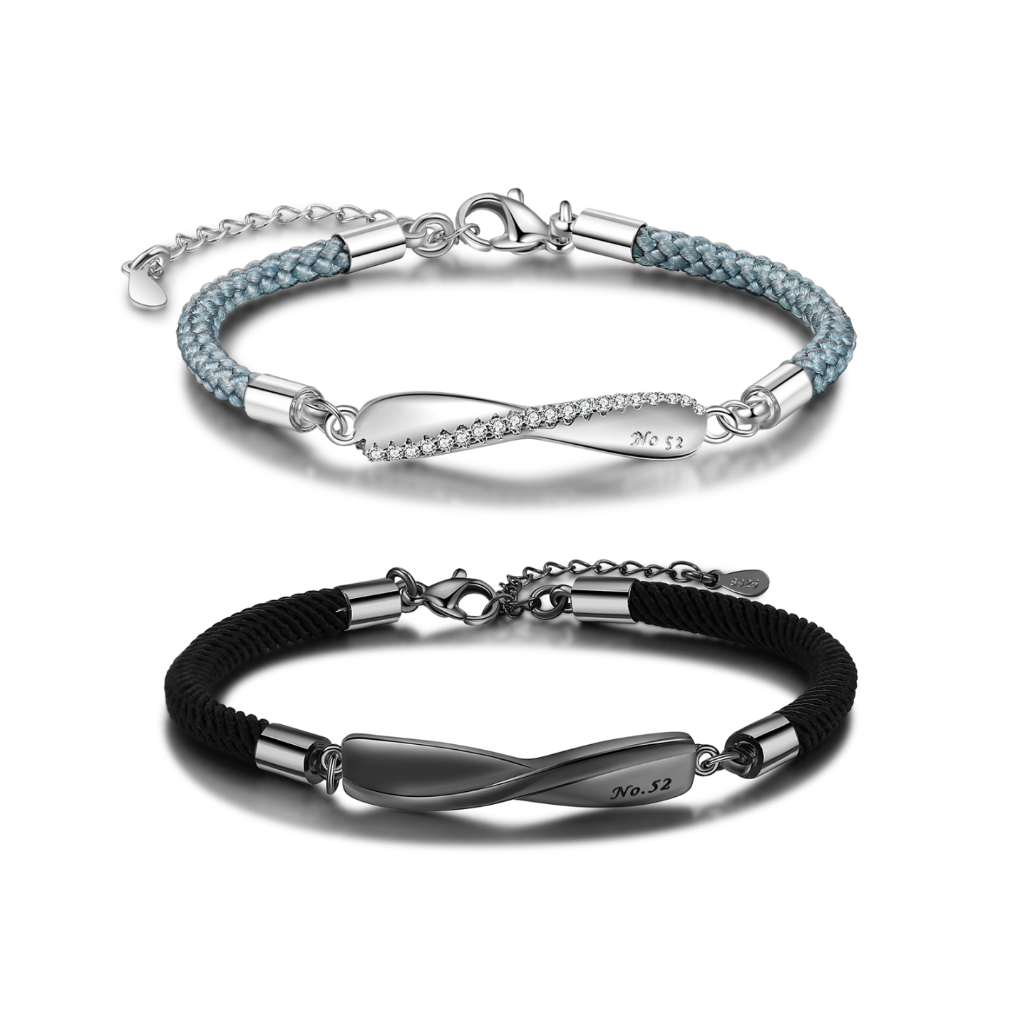 Personalised Braided Couple Bracelet Gifts For Her or Him