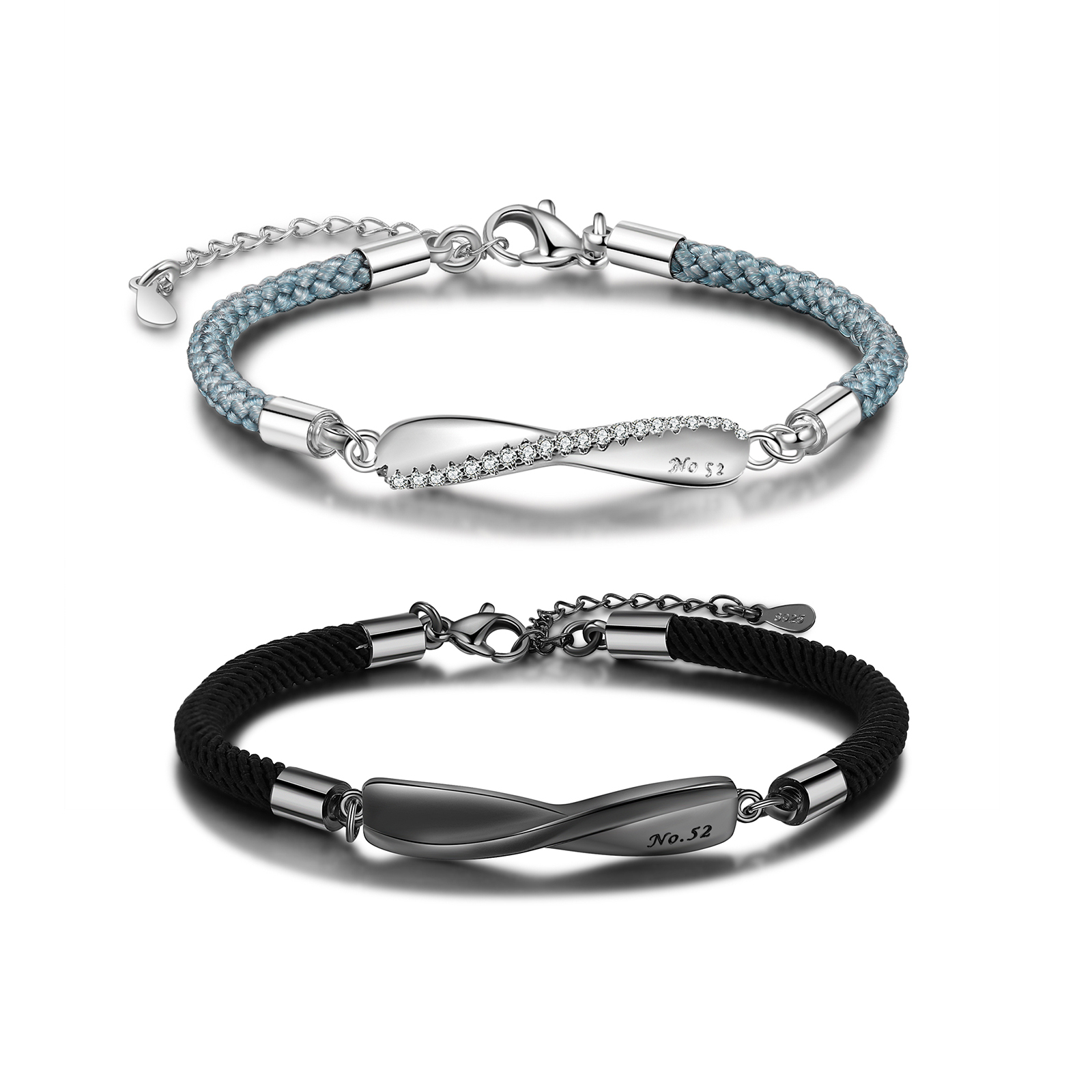 Personalised Braided Couple Bracelet Gifts For Her or Him
