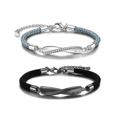 Personalised Braided Couple Bracelet Gifts For Her or Him