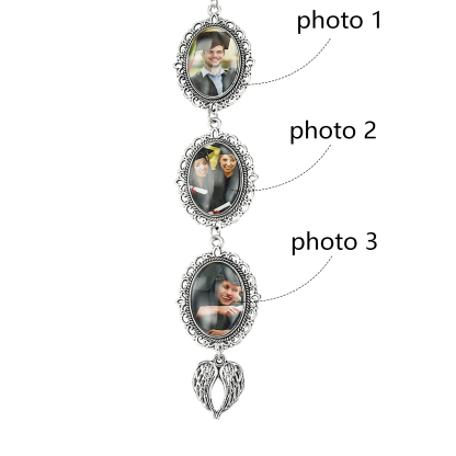 Personalised Custom 3 Photo Angel Wings Pendant, a Special Graduation Gift for Him