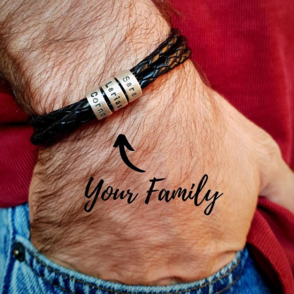 Custom 3 Beads Men's Bracelet For Him Best Gift For Dad