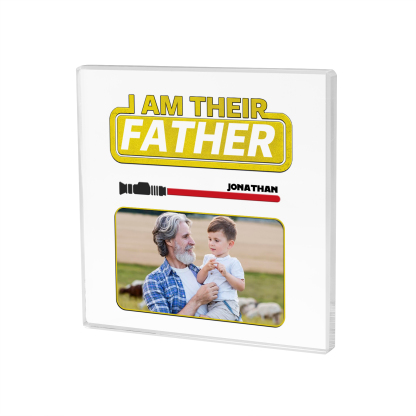 1 Name - Personalised Custom Name & Photo Acrylic Ornament - I AM THEIR FATHER- Father's Day Gift for Dad