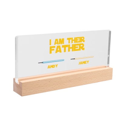 2 Names-Personalised Star Wars Logo Table Lamp-I am their dad-Father's Day Gift For Dad