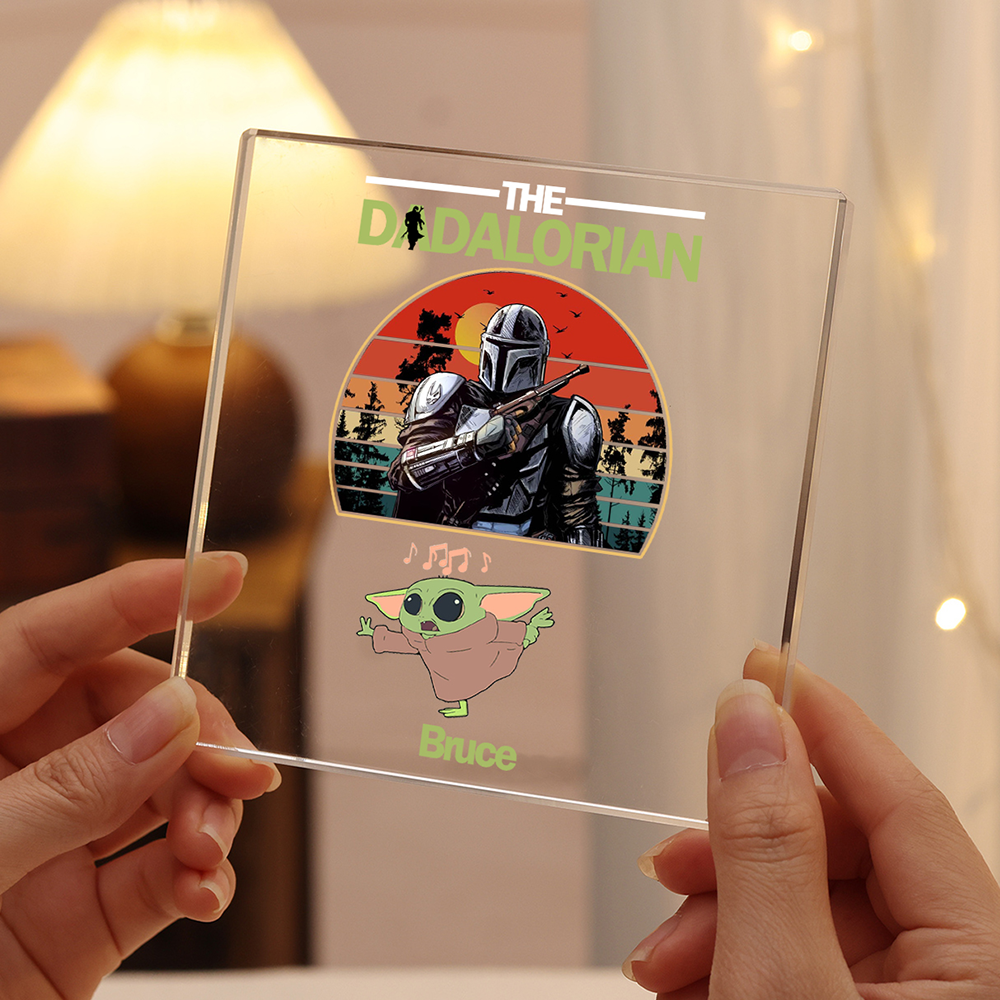 1 Name - Personalised Dadalorians Pattern Custom Name Acrylic Ornament Father's Day Gift