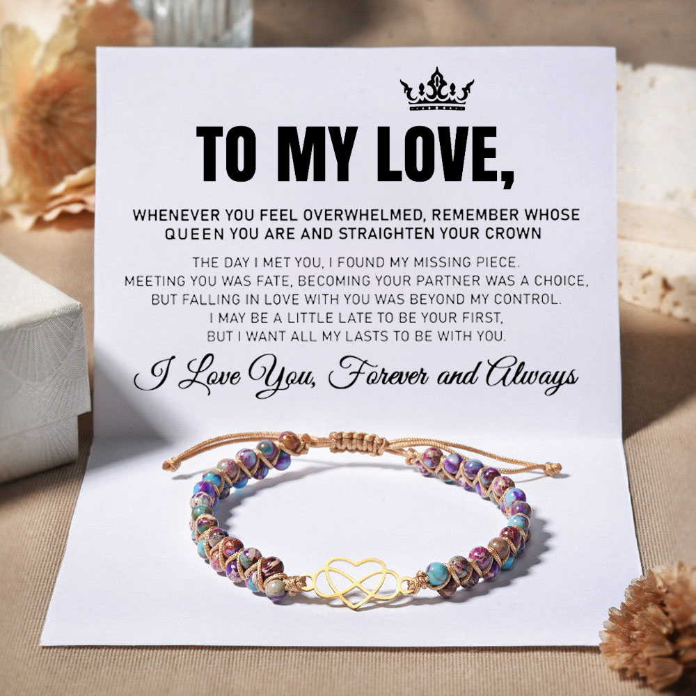Personalised Infinity Heart Bracelet with "I Love You Forever and Alwa