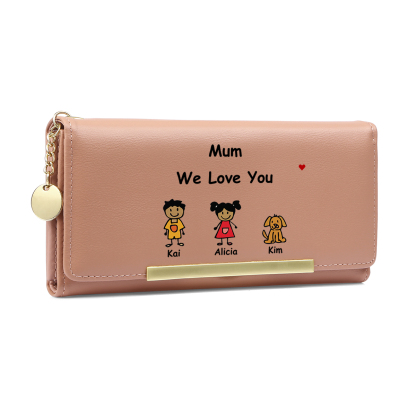 [Copy]Personalised Women's Wallet with Custom Name & Birth Flower –  Unique Mother's Day Gifts for Her | Jessemade