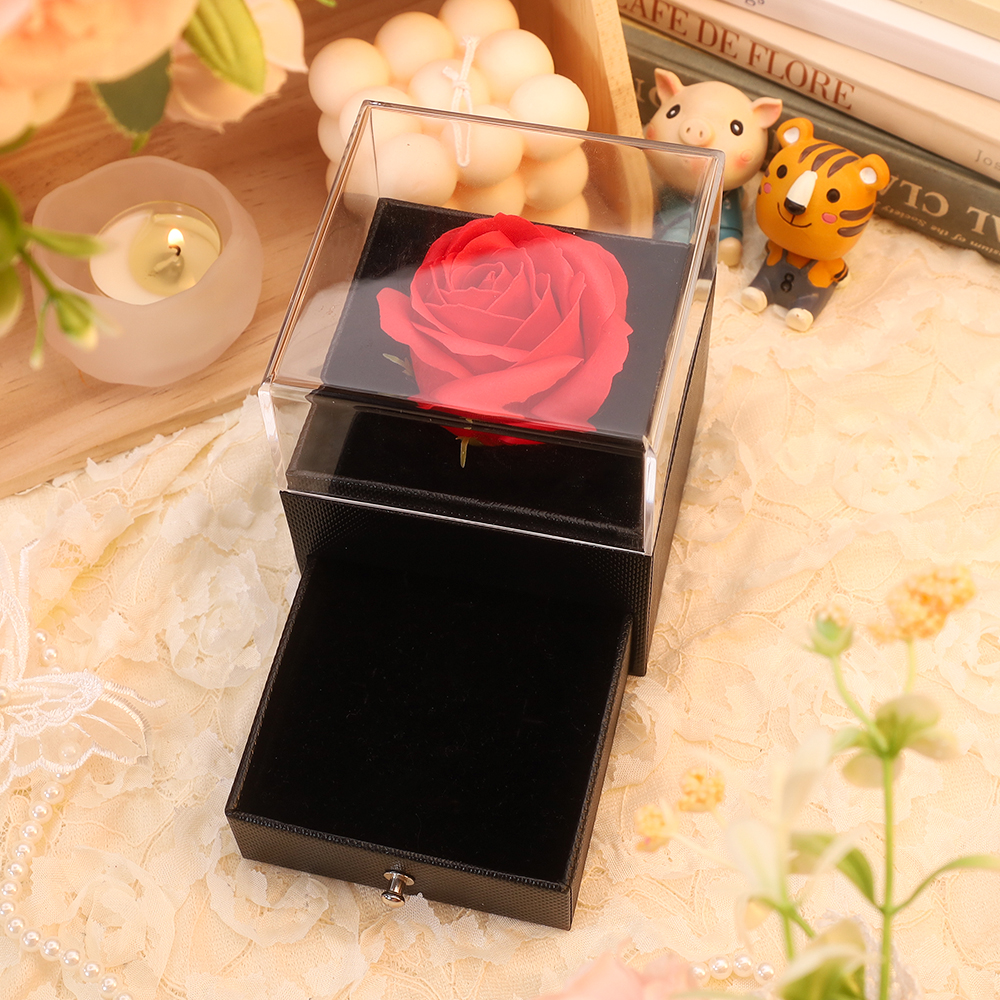 Preserved Rose Flower Exquisite Jewelry Gift Box With Gift Package-Jessemade