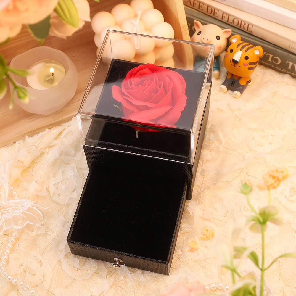 Preserved Rose Flower Exquisite Jewelry Gift Box With Gift Package-Jessemade