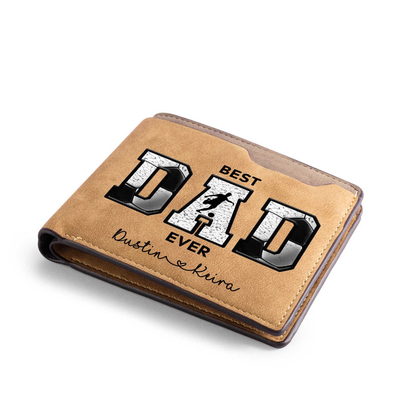 Personalised Best Dad Ever Leather Wallet – Custom Name Gift for Him | Jessemade