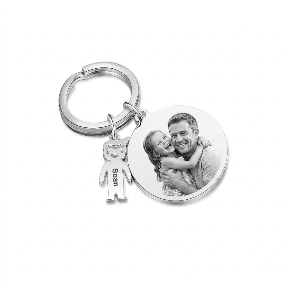 Personalised 1-5 Kid Charms Keyring For Family