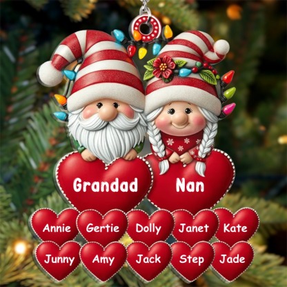 Personalised Grandparent Ornament Custom 1-15 Names Christmas Ornament Gift for Nan/Grandad | Jessmade