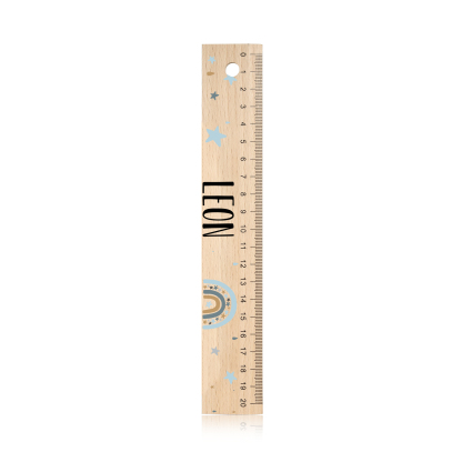 Cute Animal Personalised School Wooden Ruler With Engraved Children's Name - Back to School Suppler Gift for Kids