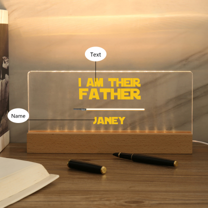 1 Name-Personalised Star Wars Logo Table Lamp-I am their dad-Father's Day Gift For Dad