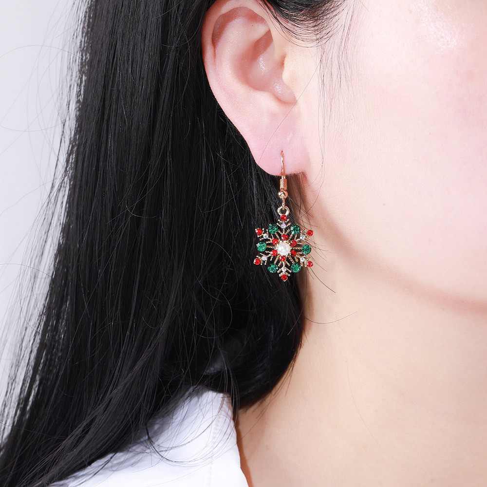 Family Christmas Gift Snowflake Earring & Necklace Set