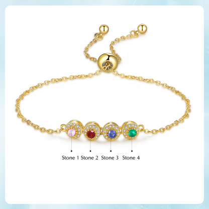 4 Birthstones - Personalised Birthstone Beautiful Bracelet Gift for Her